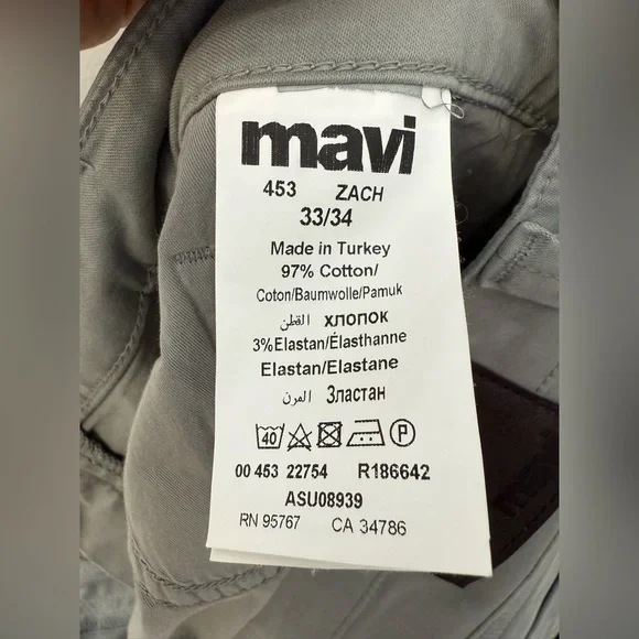 Mavi Zach Straight Leg Pant Men’s Size 33x34  Gray Casual Stretch - Picture 7 of 12